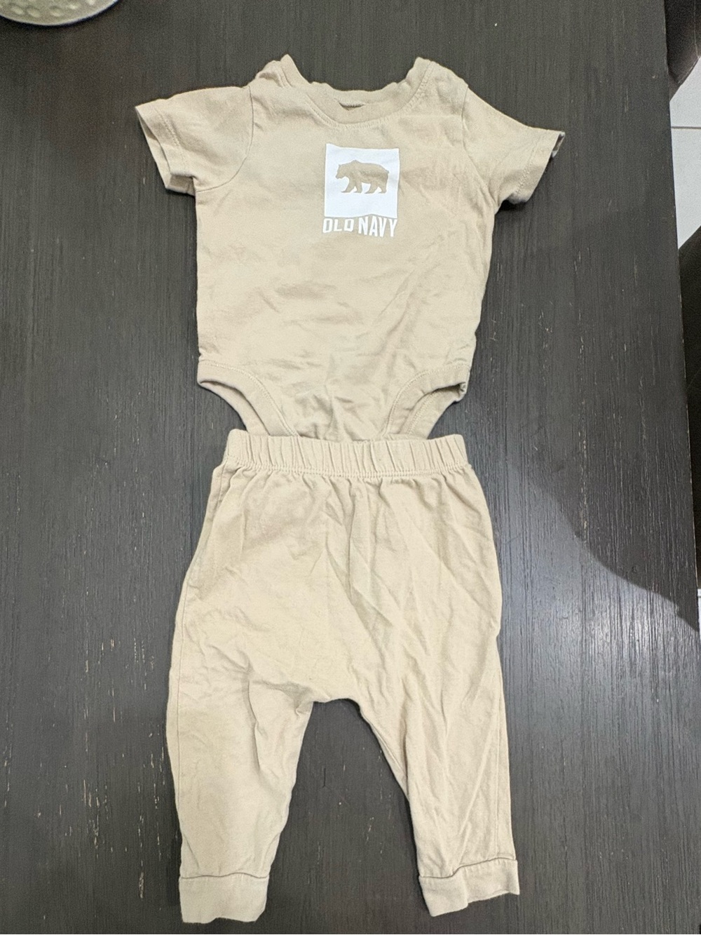 Old Navy Beige Baby Leggings Set - Light Beige Two-Piece